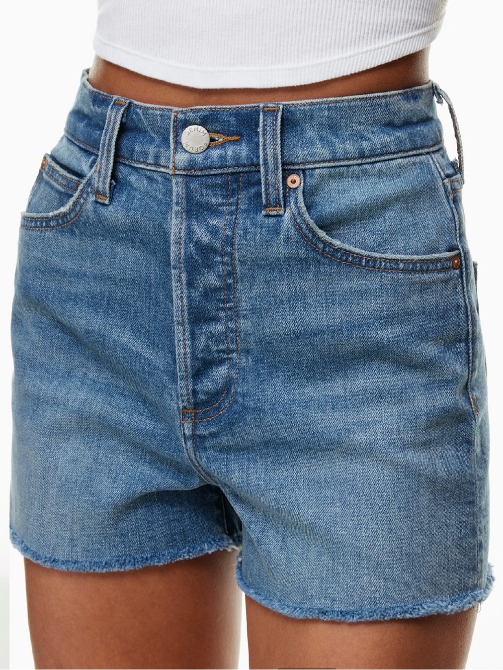 Aritzia Denim Forum The '50s Arlo Hi-Rise Denim Short in Organic Cotton